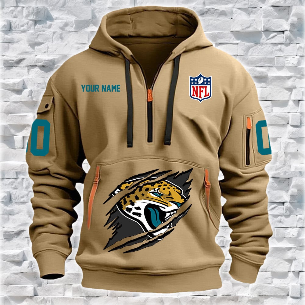 Jacksonville Jaguars New Personalized Quarter Zip Hoodie Limited Edition NA027