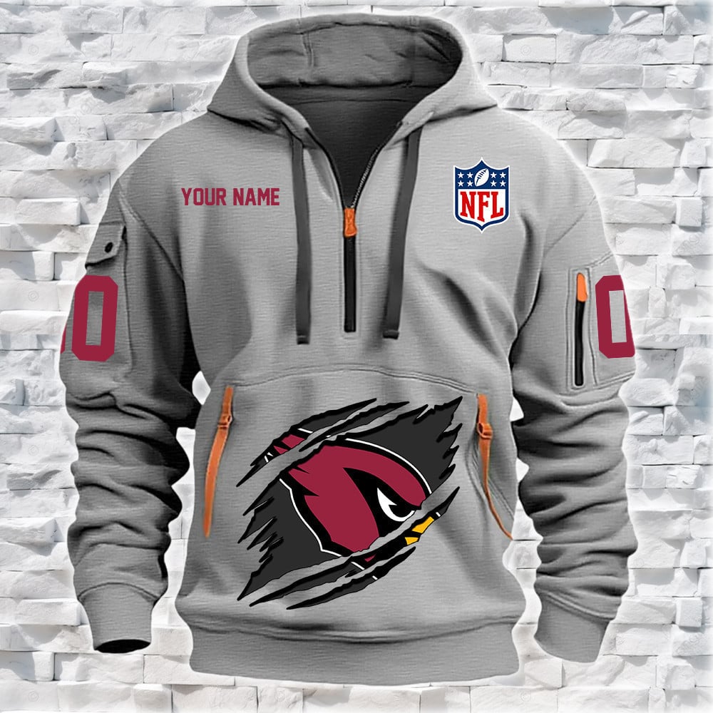 Arizona Cardinals New Personalized Quarter Zip Hoodie Limited Edition NA030