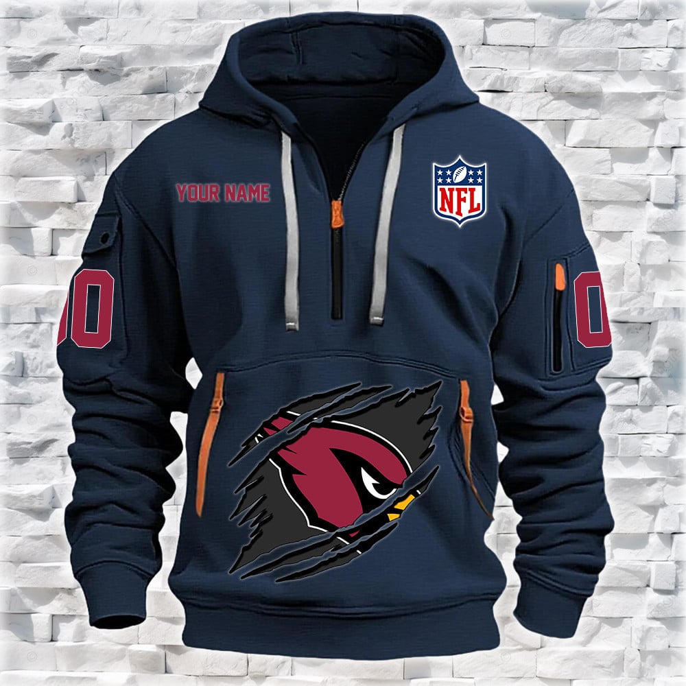 Arizona Cardinals New Personalized Quarter Zip Hoodie Limited Edition NA030