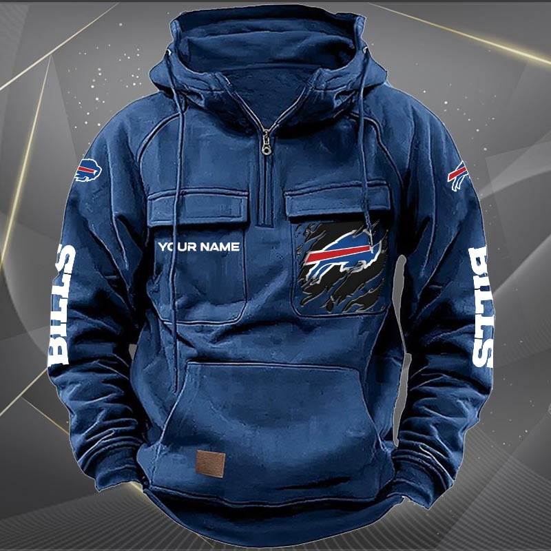 Buffalo Bills  New Personalized Multi-Pockets Zip Hoodie AZBTMZHD000035