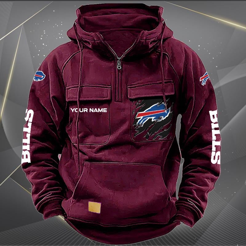Buffalo Bills  New Personalized Multi-Pockets Zip Hoodie AZBTMZHD000035