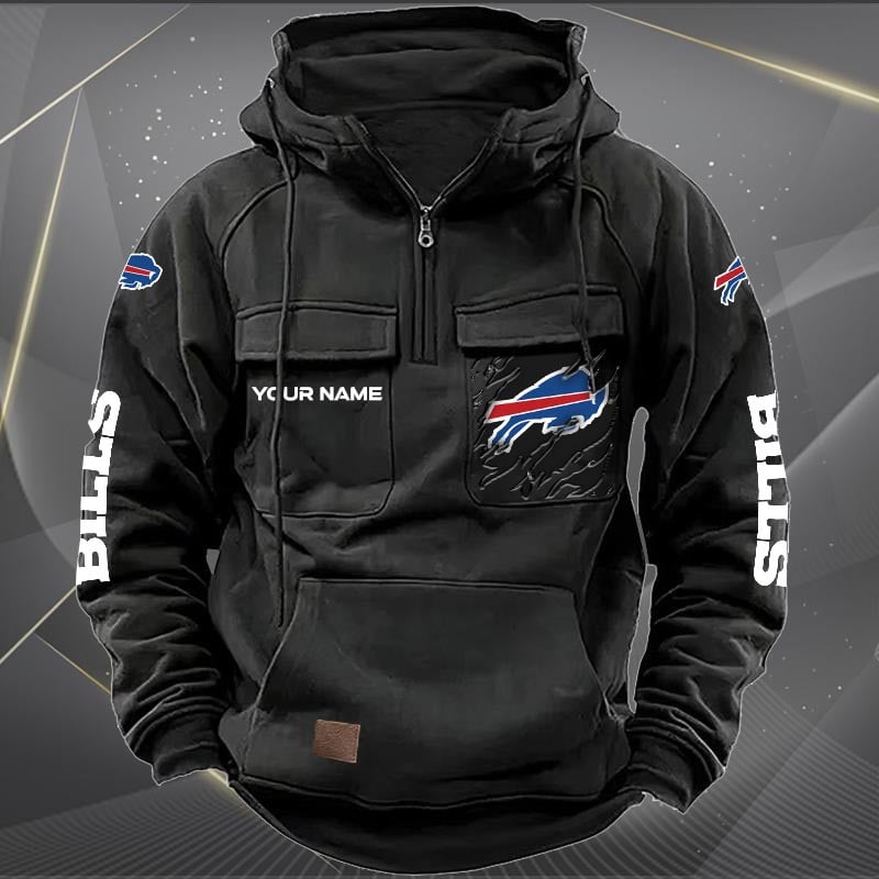Buffalo Bills  New Personalized Multi-Pockets Zip Hoodie AZBTMZHD000035