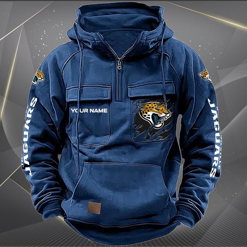 Jacksonville Jaguars  New Personalized Multi-Pockets Zip Hoodie AZBTMZHD000046