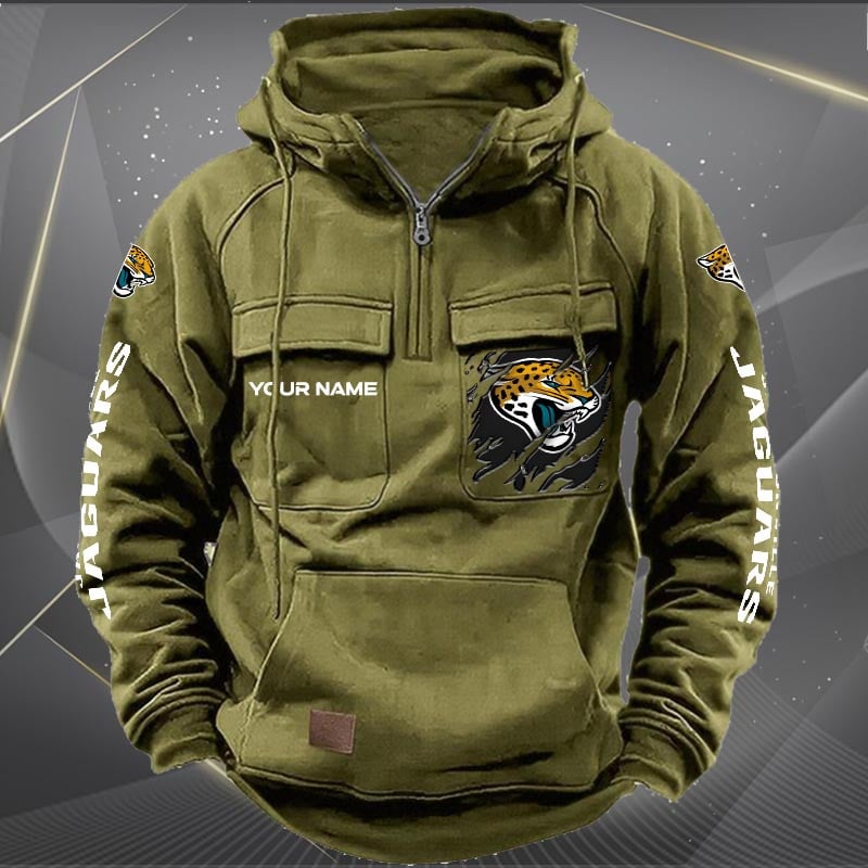 Jacksonville Jaguars  New Personalized Multi-Pockets Zip Hoodie AZBTMZHD000046