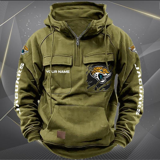 Jacksonville Jaguars  New Personalized Multi-Pockets Zip Hoodie AZBTMZHD000046