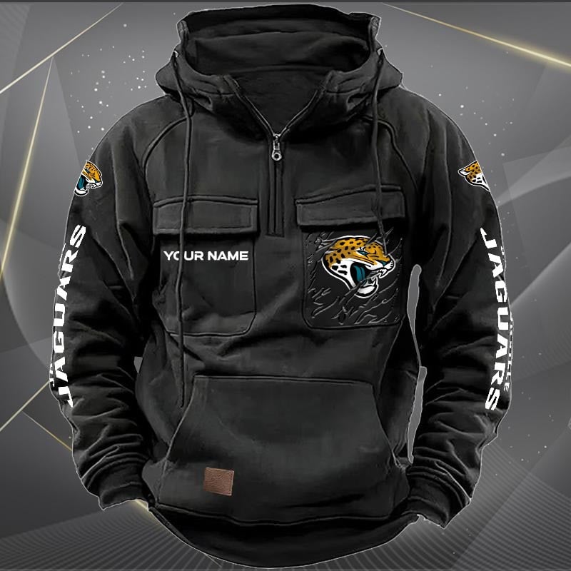 Jacksonville Jaguars  New Personalized Multi-Pockets Zip Hoodie AZBTMZHD000046