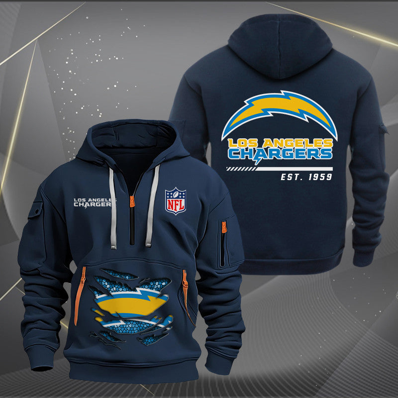 Los Angeles Chargers New Personalized Quarter Zip Hoodie Limited Edition AZBTQZH000112