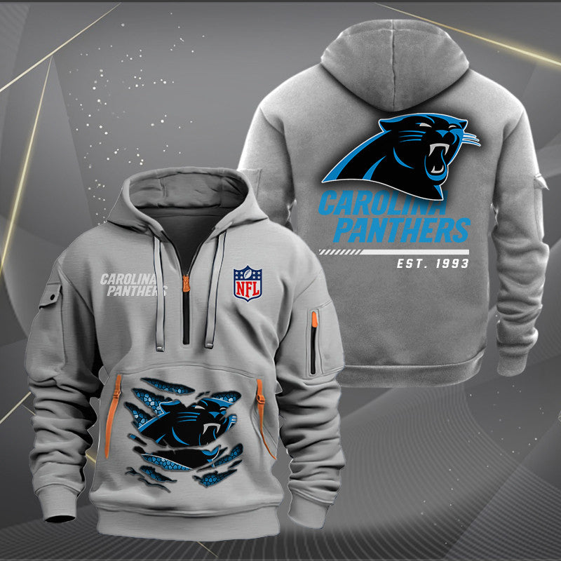 Carolina Panthers  New Personalized Quarter Zip Hoodie Limited Edition AZBTQZH000099