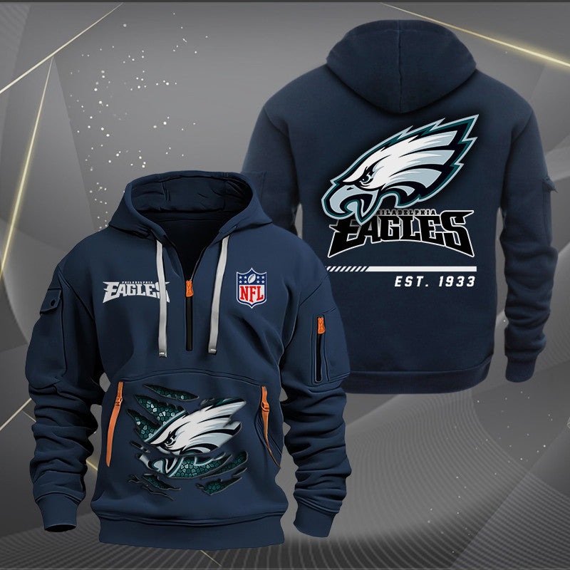 Philadelphia Eagles  New Personalized Quarter Zip Hoodie Limited Edition AZBTQZH000120