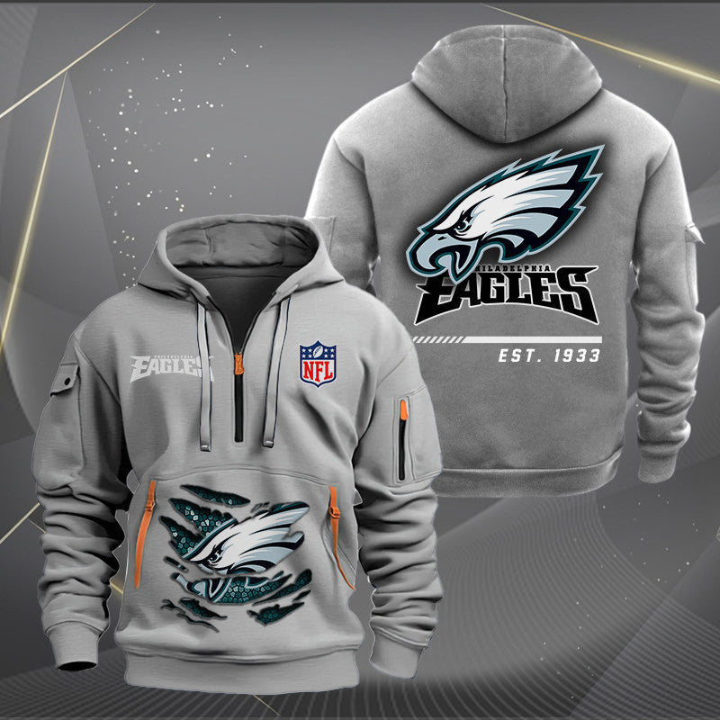 Philadelphia Eagles  New Personalized Quarter Zip Hoodie Limited Edition AZBTQZH000120