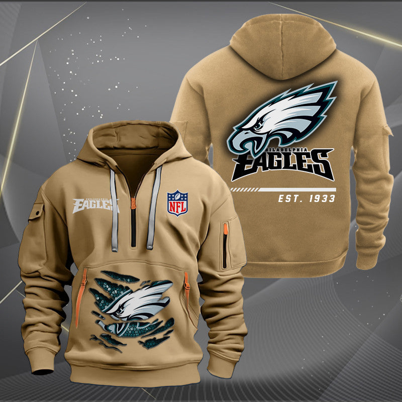Philadelphia Eagles  New Personalized Quarter Zip Hoodie Limited Edition AZBTQZH000120