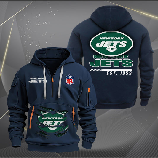 New York Jets New Personalized Quarter Zip Hoodie Limited Edition AZBTQZH000119