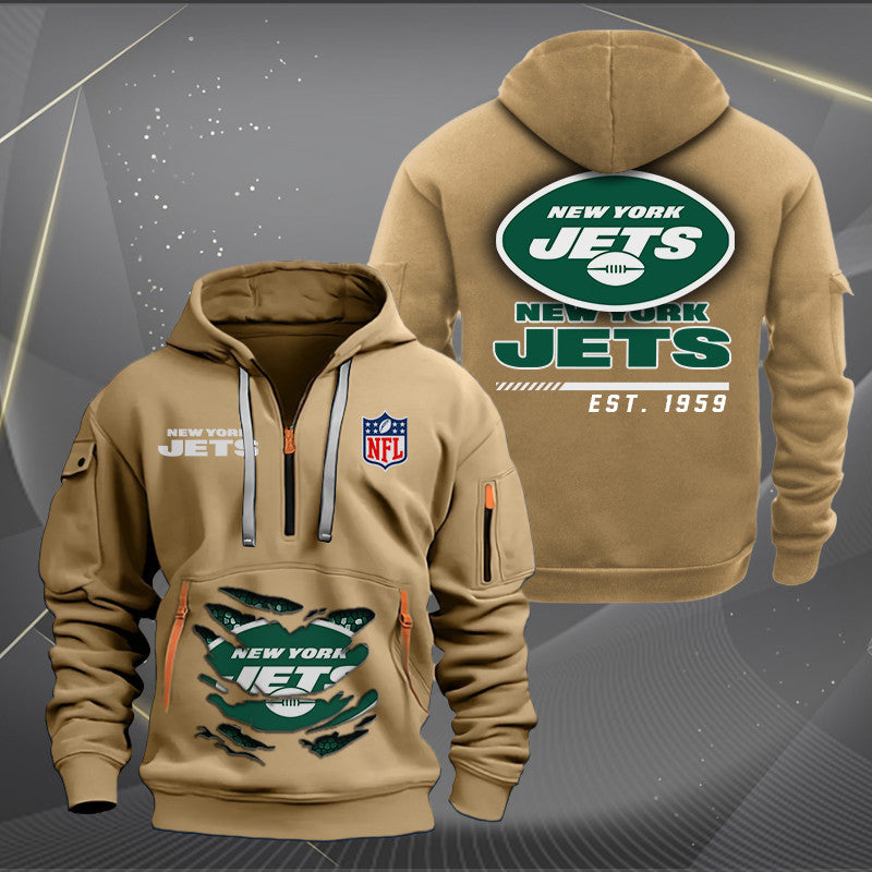 New York Jets New Personalized Quarter Zip Hoodie Limited Edition AZBTQZH000119