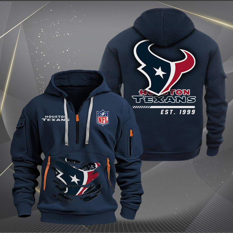 Houston Texans  New Personalized Quarter Zip Hoodie Limited Edition AZBTQZH000107