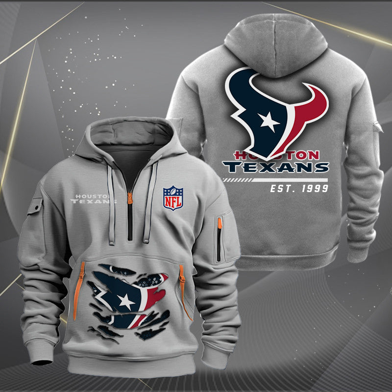 Houston Texans  New Personalized Quarter Zip Hoodie Limited Edition AZBTQZH000107