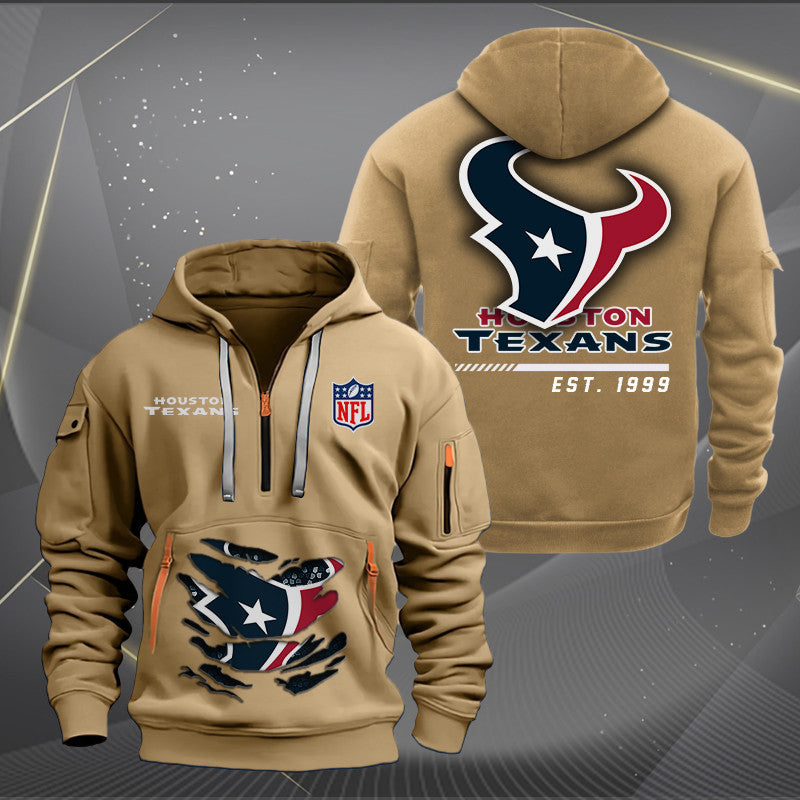 Houston Texans  New Personalized Quarter Zip Hoodie Limited Edition AZBTQZH000107