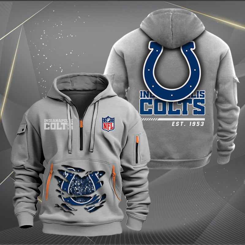 Indianapolis Colts  New Personalized Quarter Zip Hoodie Limited Edition AZBTQZH000108