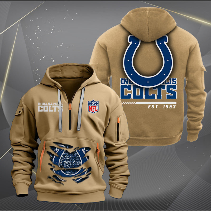Indianapolis Colts  New Personalized Quarter Zip Hoodie Limited Edition AZBTQZH000108