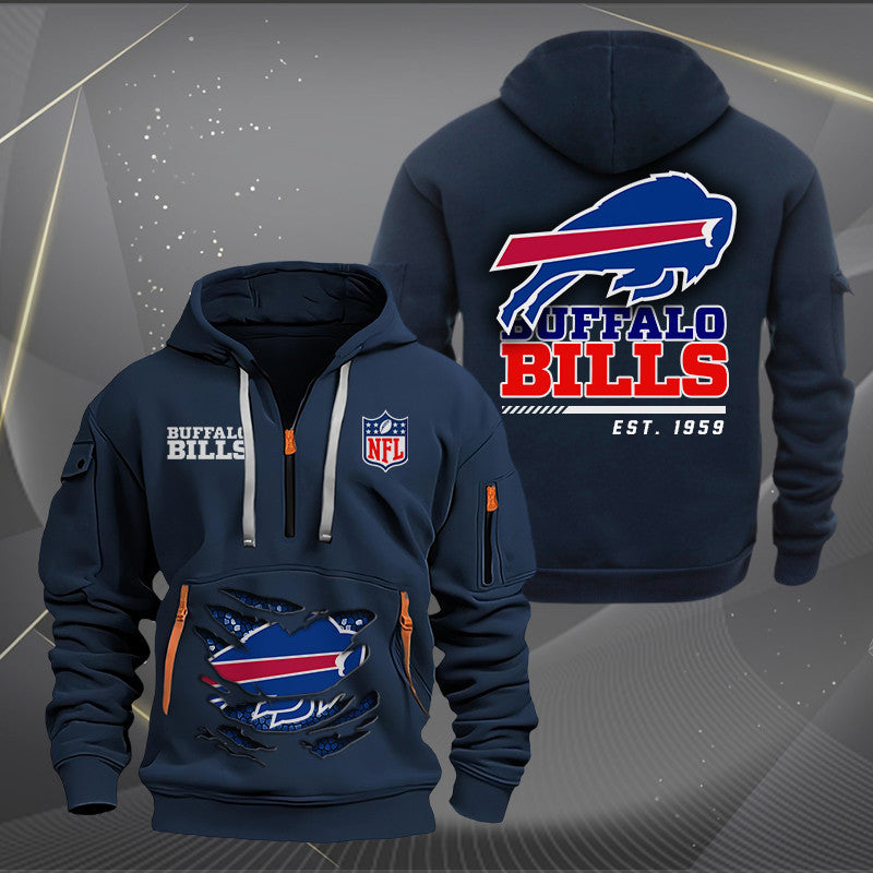 Buffalo Bills  New Personalized Quarter Zip Hoodie Limited Edition AZBTQZH000098