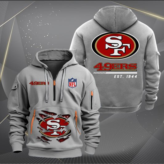 San Francisco 49ers New Personalized Quarter Zip Hoodie Limited Edition AZBTQZH000122