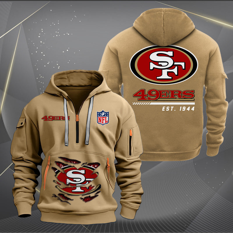 San Francisco 49ers New Personalized Quarter Zip Hoodie Limited Edition AZBTQZH000122