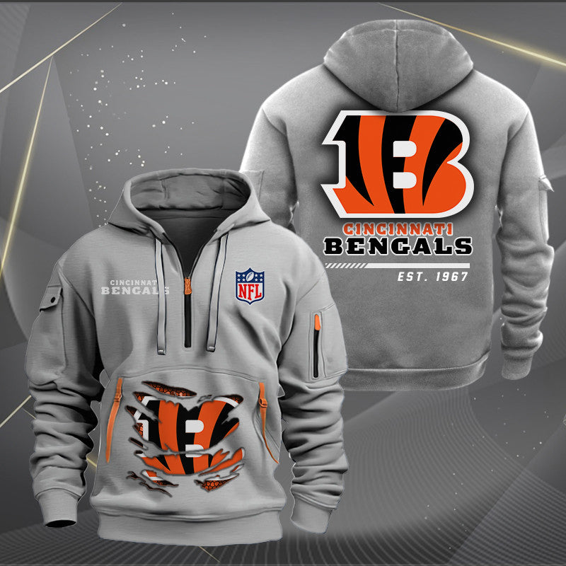 Cincinnati Bengals  New Personalized Quarter Zip Hoodie Limited Edition AZBTQZH000101