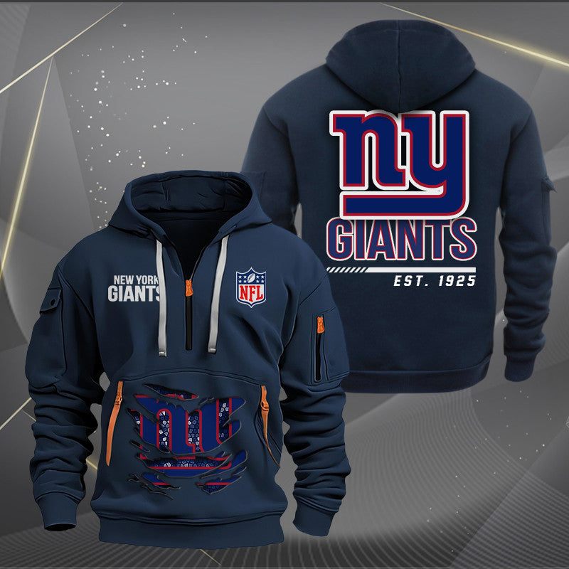 New York Giants New Personalized Quarter Zip Hoodie Limited Edition AZBTQZH000118