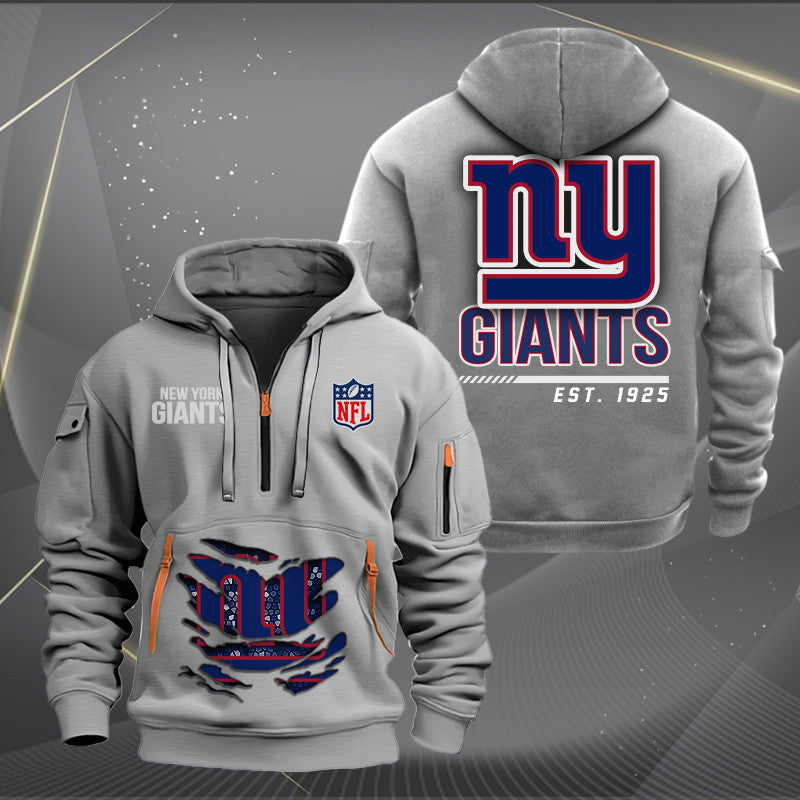 New York Giants New Personalized Quarter Zip Hoodie Limited Edition AZBTQZH000118