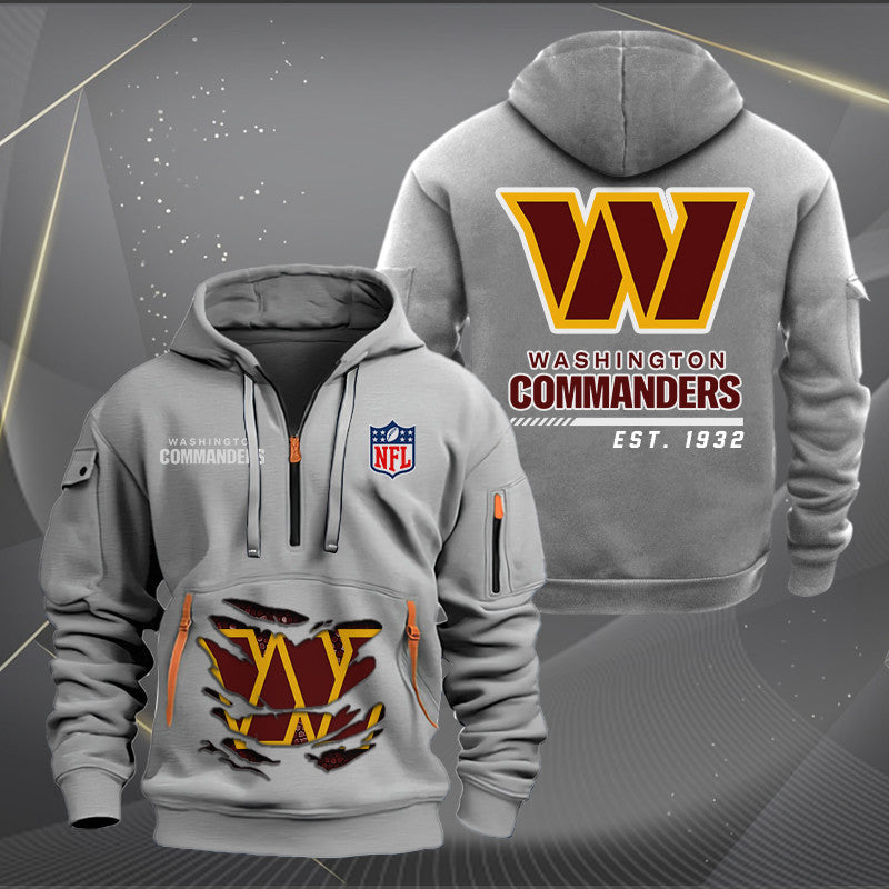 Washington Commanders  New Personalized Quarter Zip Hoodie Limited Edition AZBTQZH000126