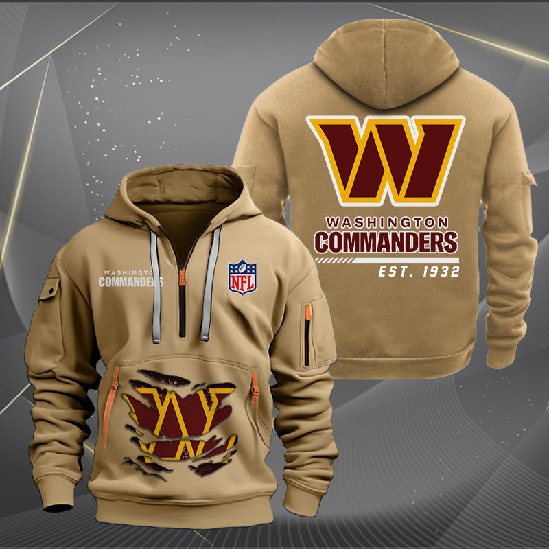 Washington Commanders  New Personalized Quarter Zip Hoodie Limited Edition AZBTQZH000126