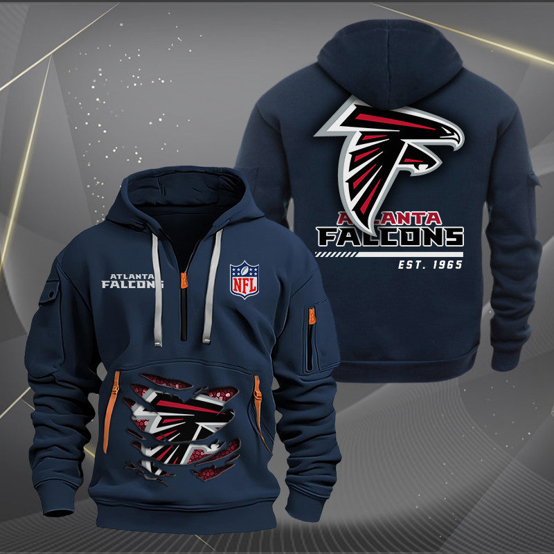 Atlanta Falcons  New Personalized Quarter Zip Hoodie Limited Edition AZBTQZH000096