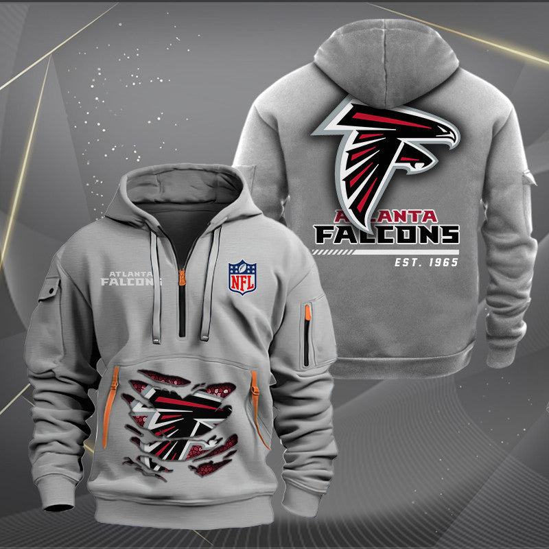 Atlanta Falcons  New Personalized Quarter Zip Hoodie Limited Edition AZBTQZH000096