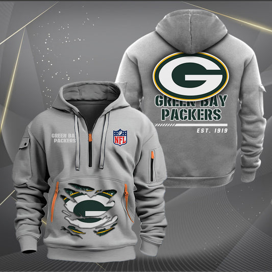 Green Bay Packers New Personalized Quarter Zip Hoodie Limited Edition AZBTQZH000106