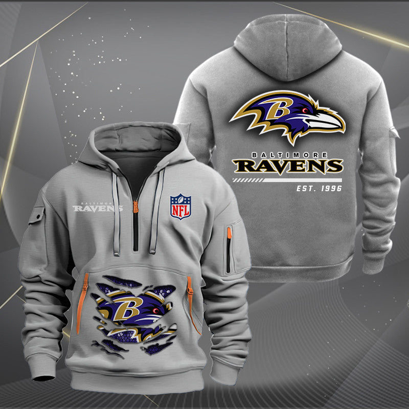 Baltimore Ravens  New Personalized Quarter Zip Hoodie Limited Edition AZBTQZH000097
