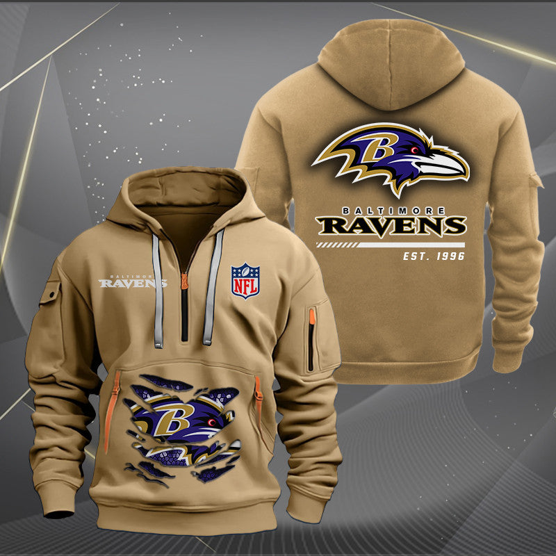 Baltimore Ravens  New Personalized Quarter Zip Hoodie Limited Edition AZBTQZH000097