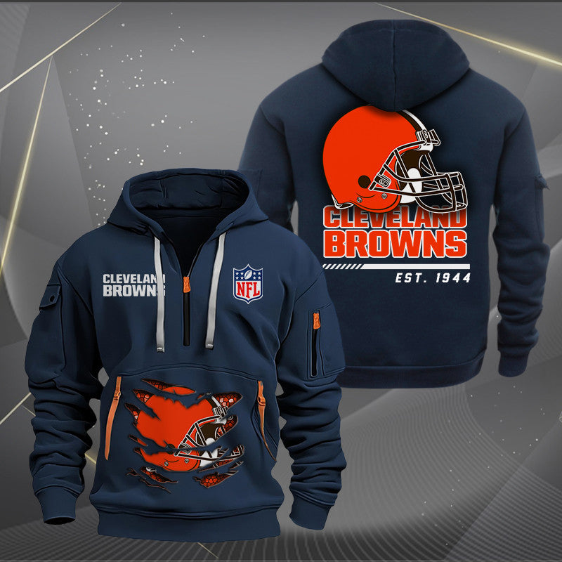 Cleveland Browns  New Personalized Quarter Zip Hoodie Limited Edition AZBTQZH000102