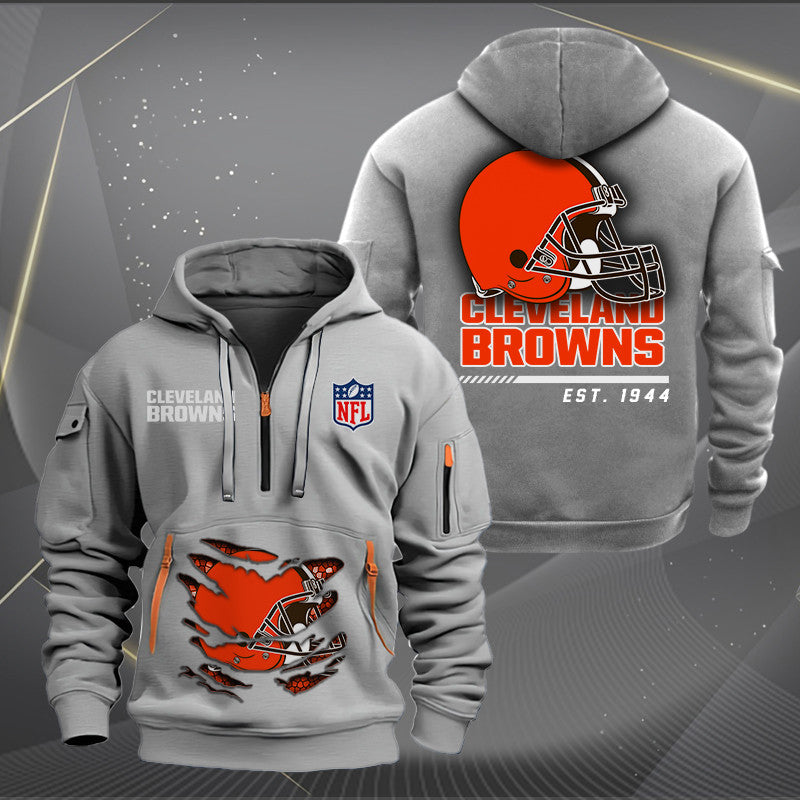 Cleveland Browns  New Personalized Quarter Zip Hoodie Limited Edition AZBTQZH000102