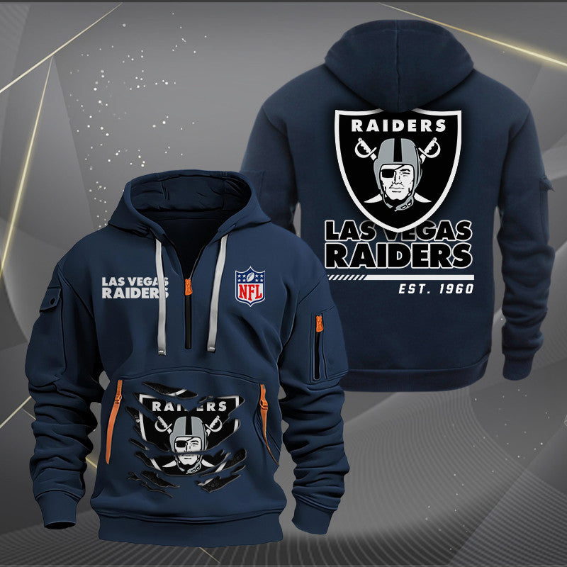 Las Vegas Raiders New Personalized Quarter Zip Hoodie Limited Edition AZBTQZH000111