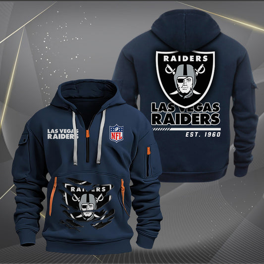 Las Vegas Raiders New Personalized Quarter Zip Hoodie Limited Edition AZBTQZH000111