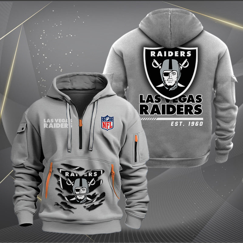 Las Vegas Raiders New Personalized Quarter Zip Hoodie Limited Edition AZBTQZH000111
