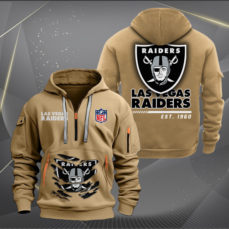 Las Vegas Raiders New Personalized Quarter Zip Hoodie Limited Edition AZBTQZH000111