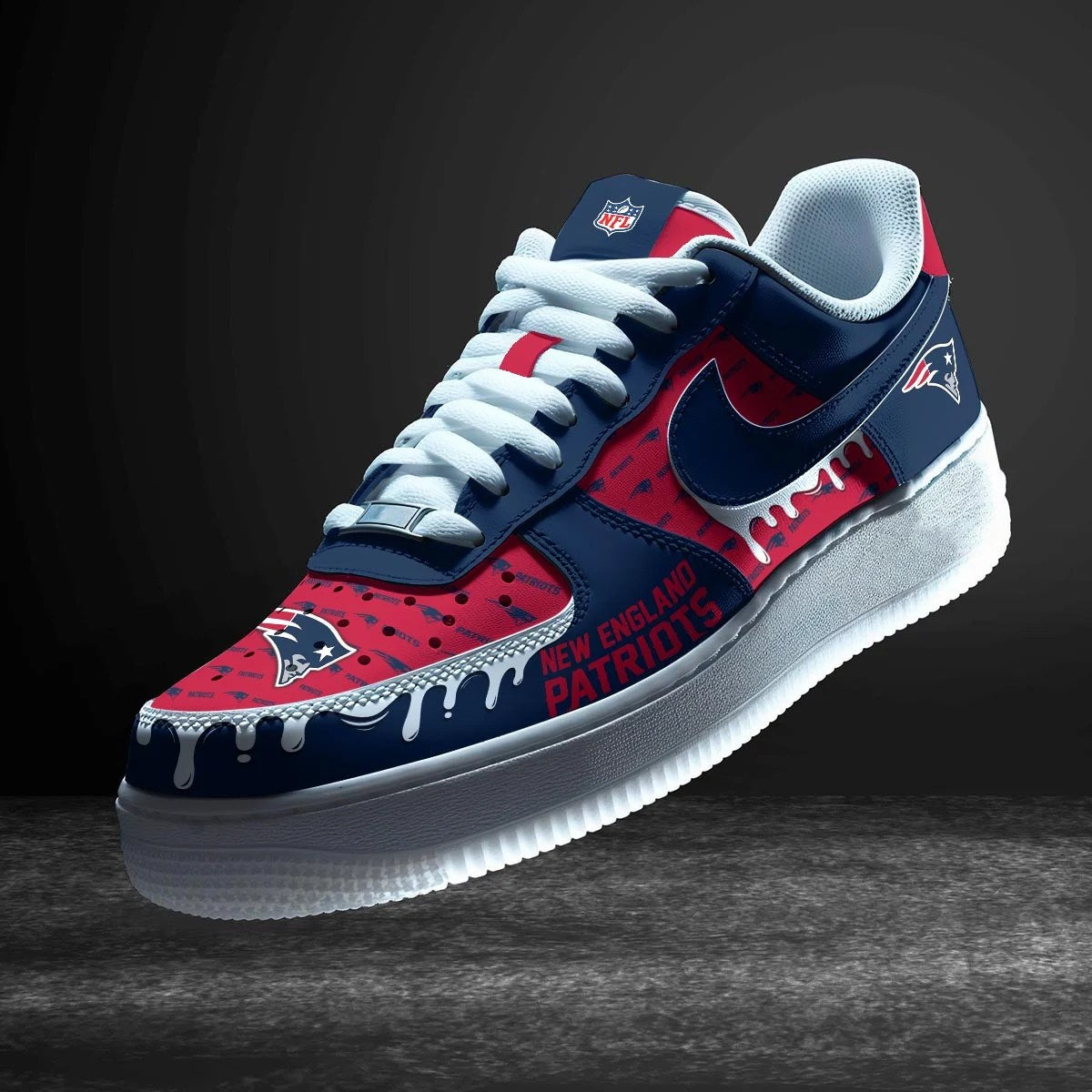 New England Patriots New Personalized AF1-1 Sneakers  AZDDAF1000007