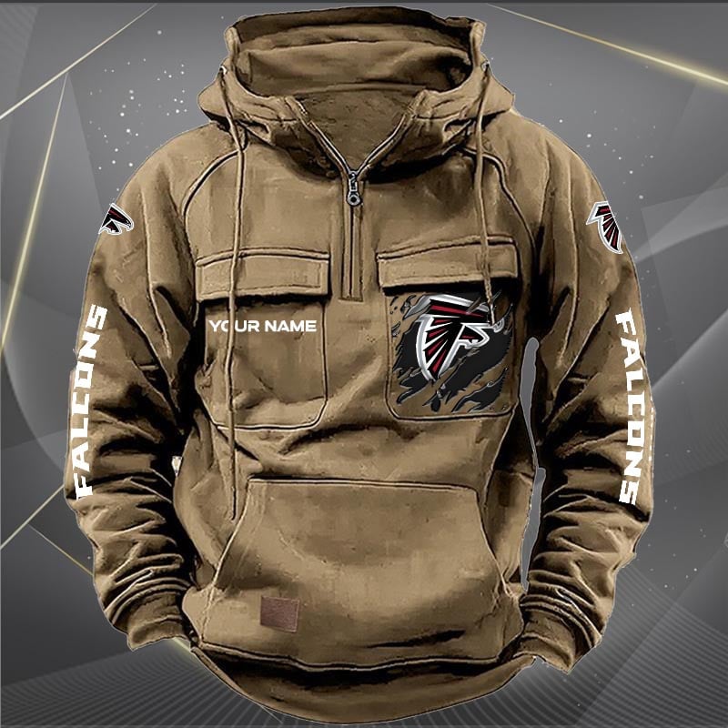 Atlanta Falcons  New Personalized Multi-Pockets Zip Hoodie AZBTMZHD000034
