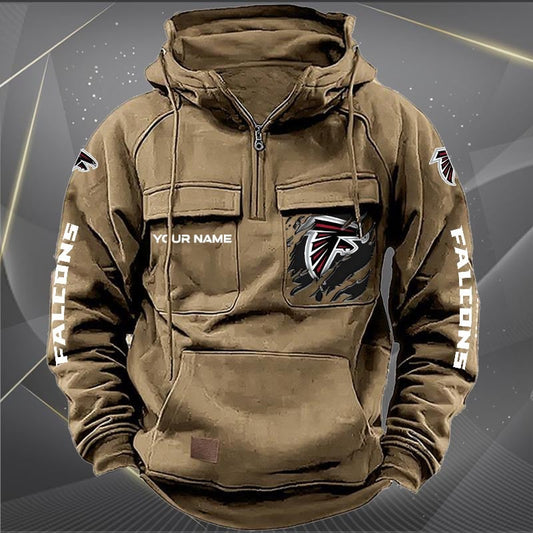 Atlanta Falcons  New Personalized Multi-Pockets Zip Hoodie AZBTMZHD000034