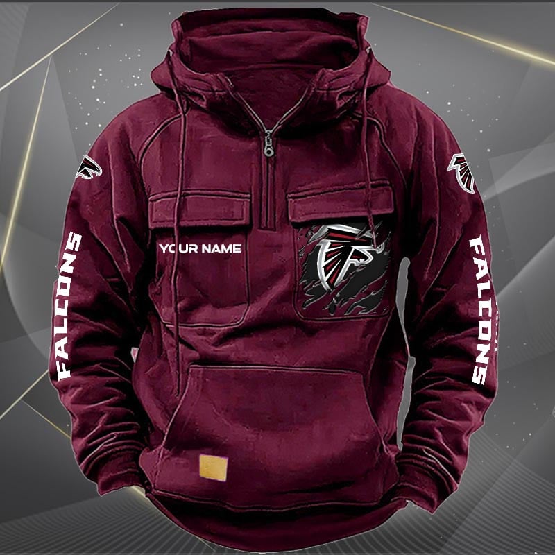 Atlanta Falcons  New Personalized Multi-Pockets Zip Hoodie AZBTMZHD000034