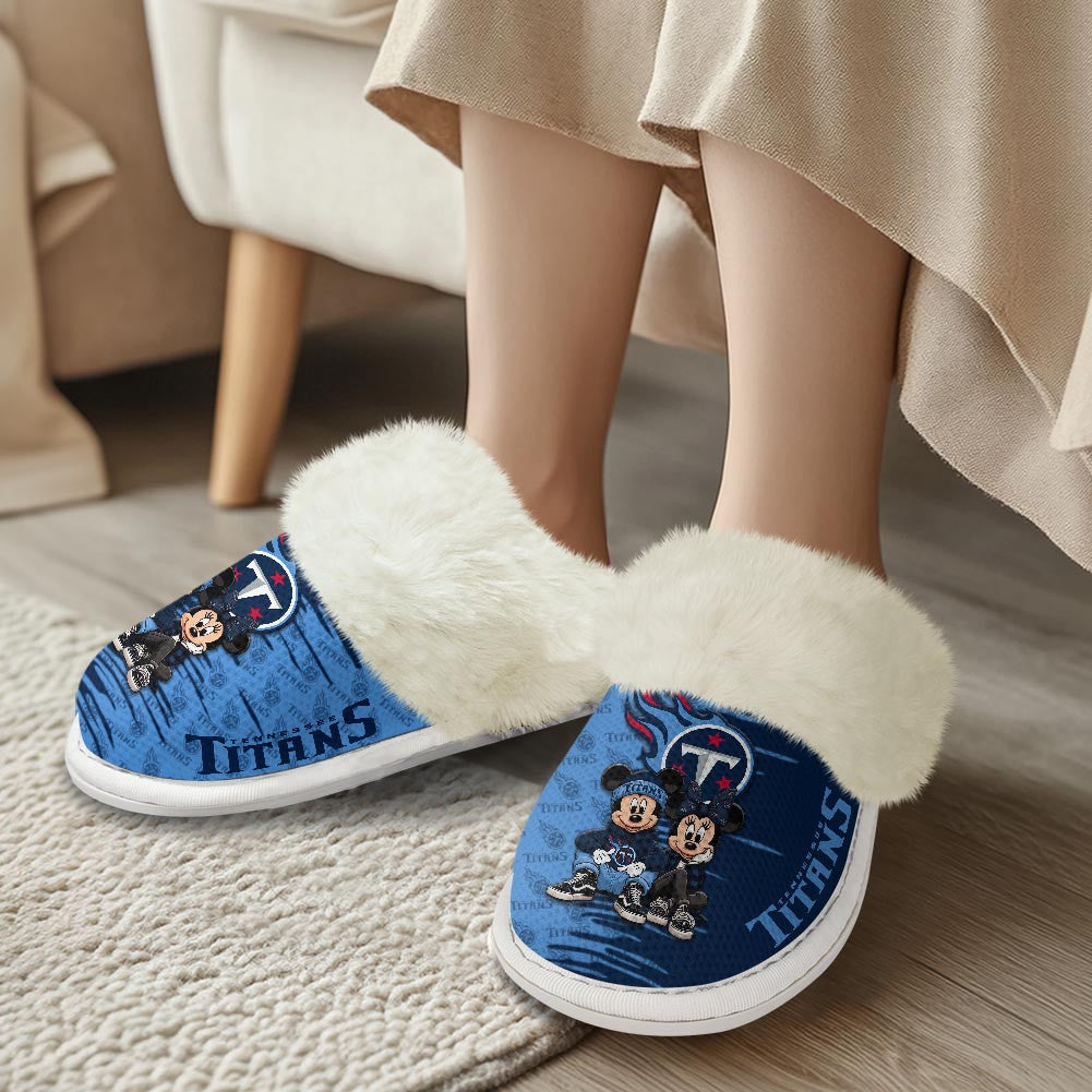 Tennessee Titans Winter Comfy Cotton Fuzzy Slippers AZBTFSL000018