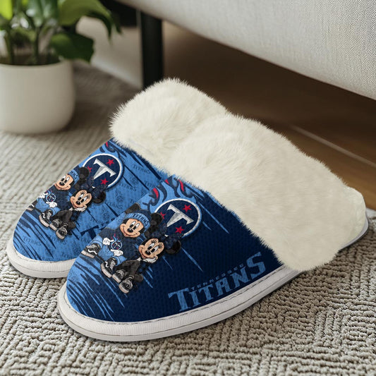 Tennessee Titans Winter Comfy Cotton Fuzzy Slippers AZBTFSL000018