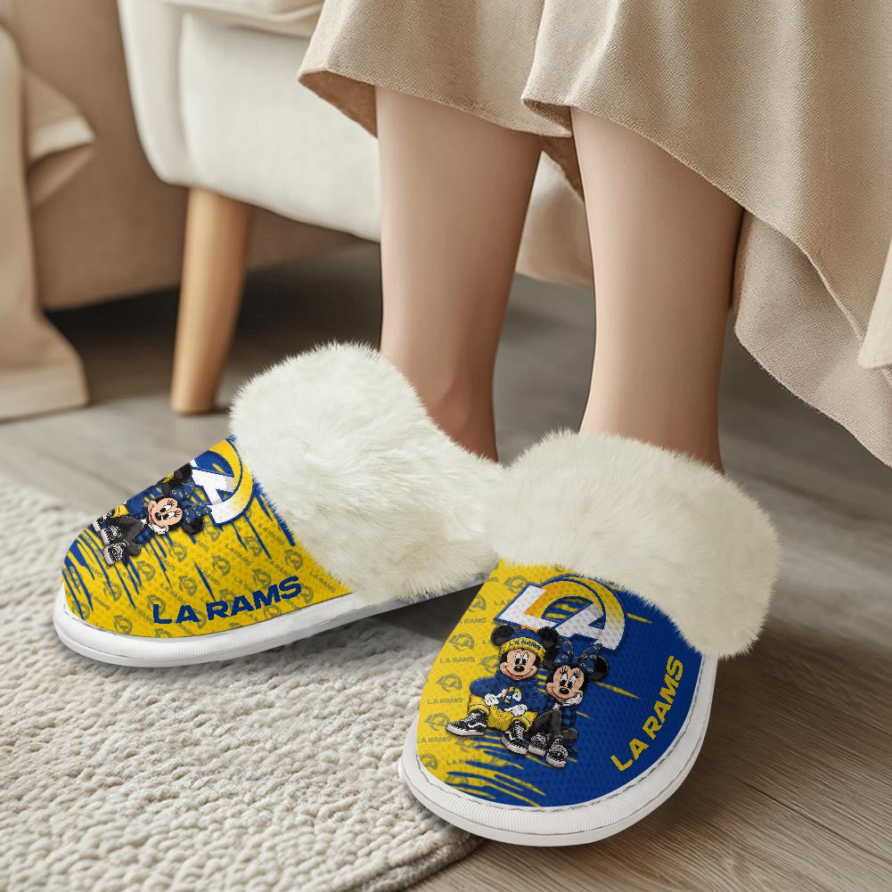 Los Angeles Rams Winter Comfy Cotton Fuzzy Slippers AZBTFSL000027
