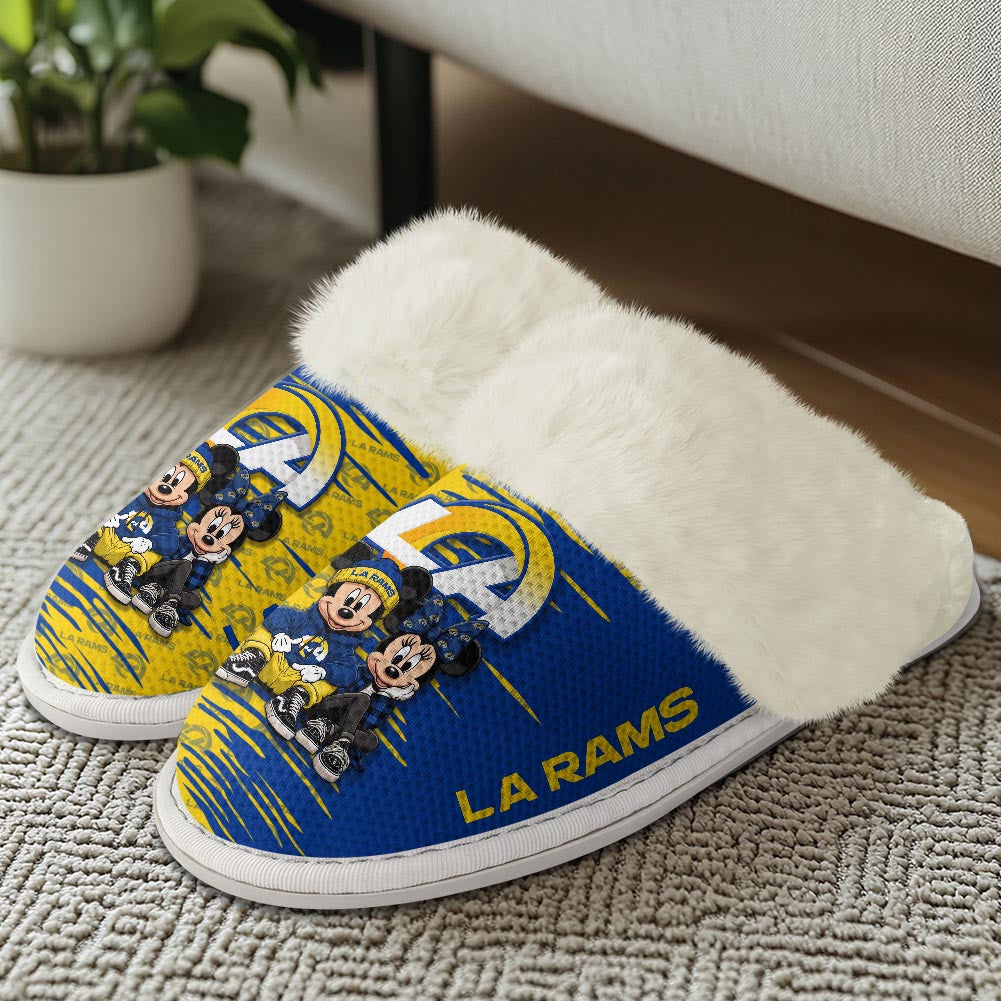 Los Angeles Rams Winter Comfy Cotton Fuzzy Slippers AZBTFSL000027