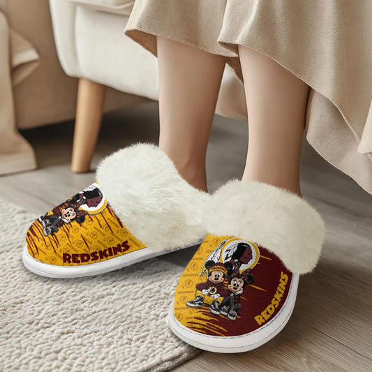 Washington Redskin Winter Comfy Cotton Fuzzy Slippers AZBTFSL000021
